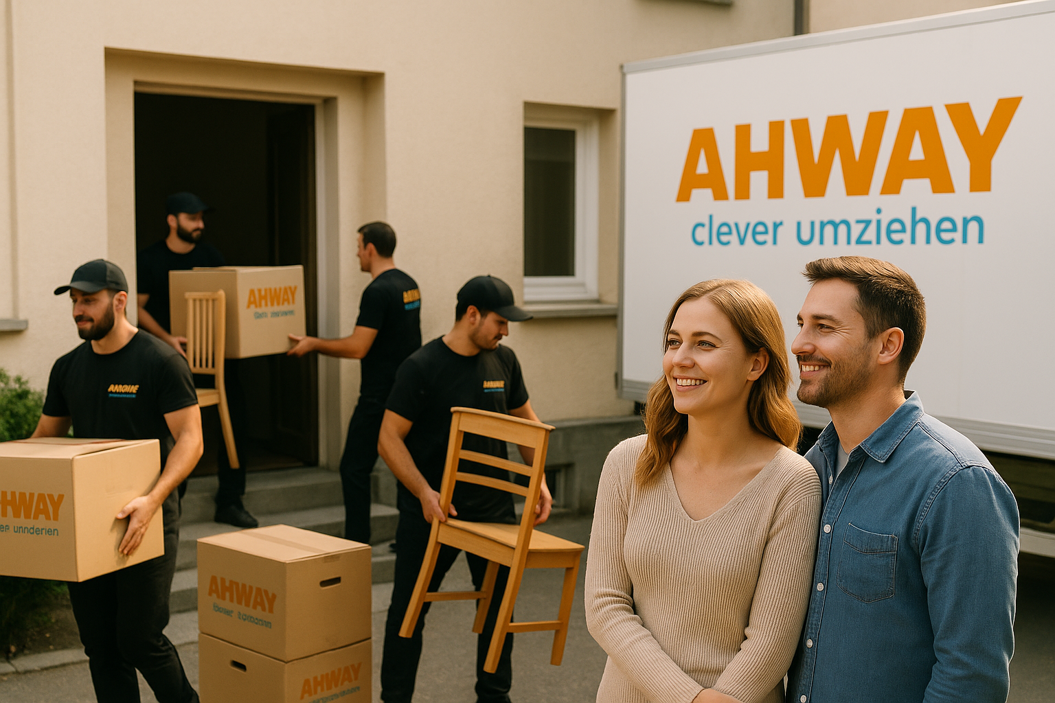 Verpackungsservice für Relocation privat mit Checkliste und farbcodierten Boxen